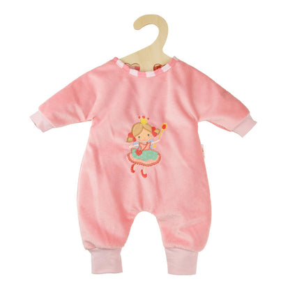 Heless 1581 - Poppenromper "Prinses Emily", in roze, met prinsessenborduursel, voor poppen en knuffels maat 28-35 cm