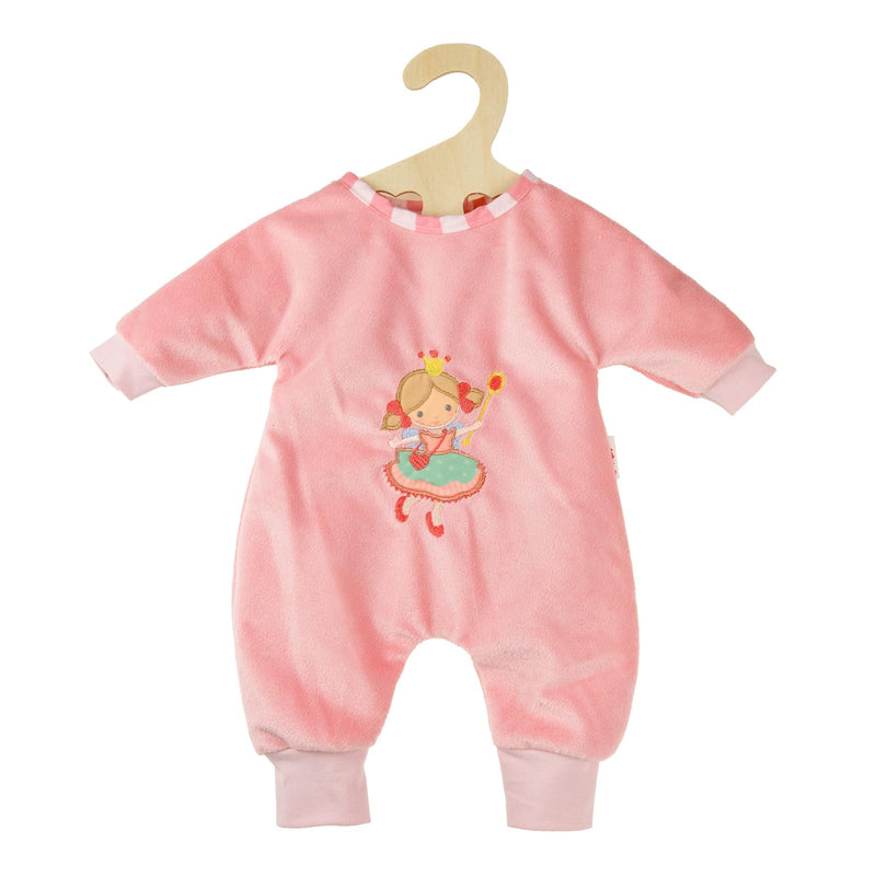 Heless 1581 - Poppenromper "Prinses Emily", in roze, met prinsessenborduursel, voor poppen en knuffels maat 28-35 cm