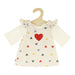 Heless 2530 - Poppenkleertjes ''Hart Confetti'', 2-delige set met ribfluwelen jurk en T-shirt, voor poppen en knuffels maat 35-45 cm