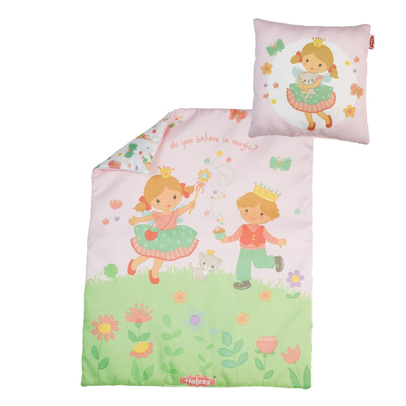 Heless 5000 - Poppenbedlinnen ''Prinses Emily'', in roze, met dekbed (44 x 34 cm) en kussen (16 x 16 cm