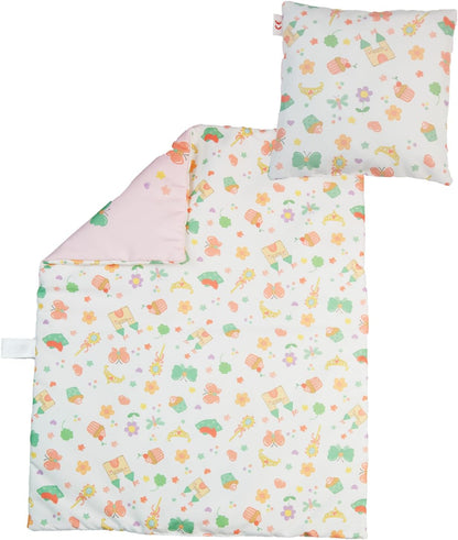 Heless 5000 - Poppenbedlinnen ''Prinses Emily'', in roze, met dekbed (44 x 34 cm) en kussen (16 x 16 cm
