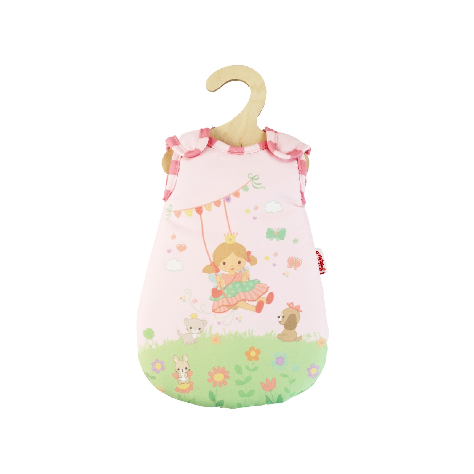 Heless 9593 - "Prinses Emily" poppenslaapzak, in roze, met Prinses Emily motief, voor poppen van 20-25 cm