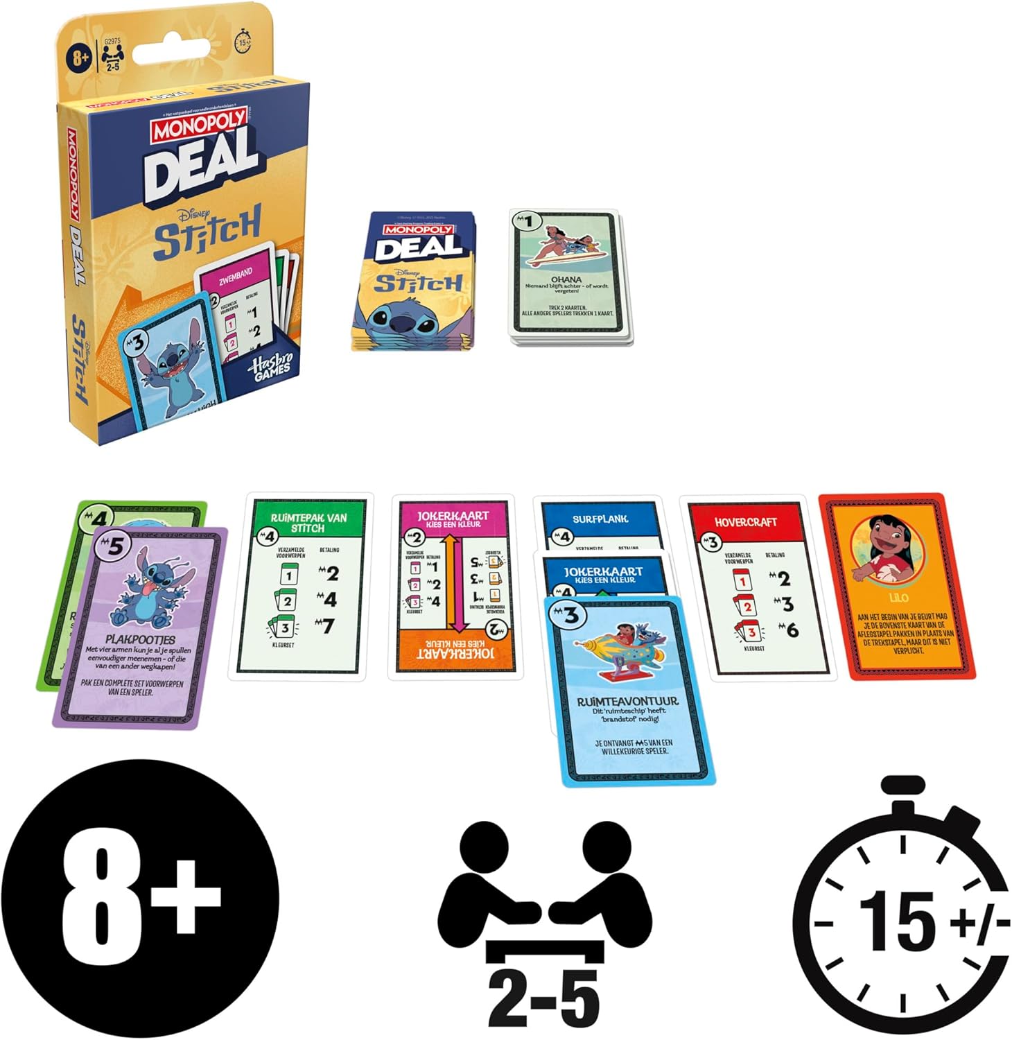 Monopoly Deal Disney Stitch Edition Card Game - Dutch Version