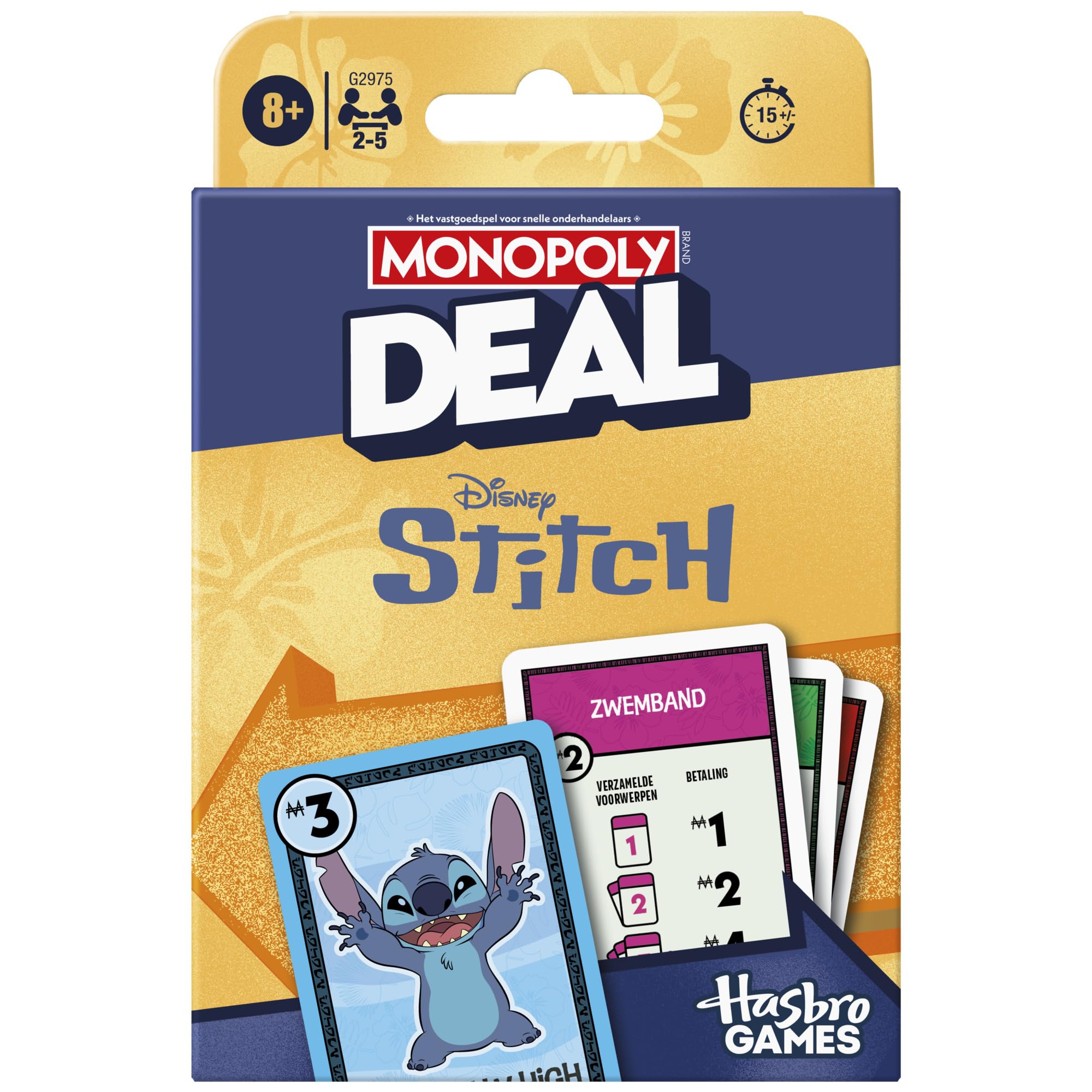 Monopoly Deal Disney Stitch Edition Card Game - Dutch Version