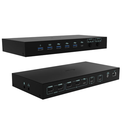 i-tec USB-C KVM Dock Pro per tre host, doppio video, con 2 x alimentazione max 92 W
