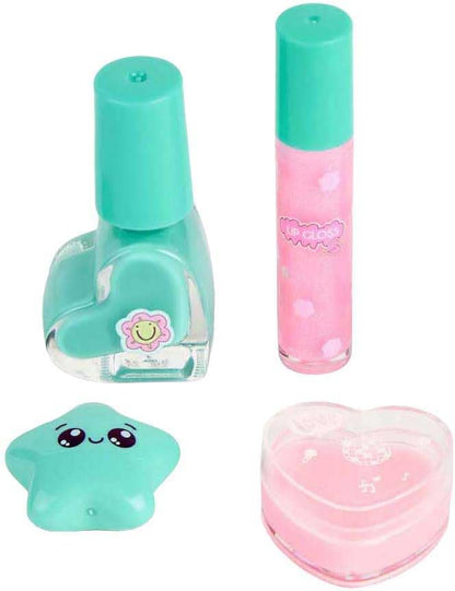 makeup set toy in fluffy backpack purple for kids