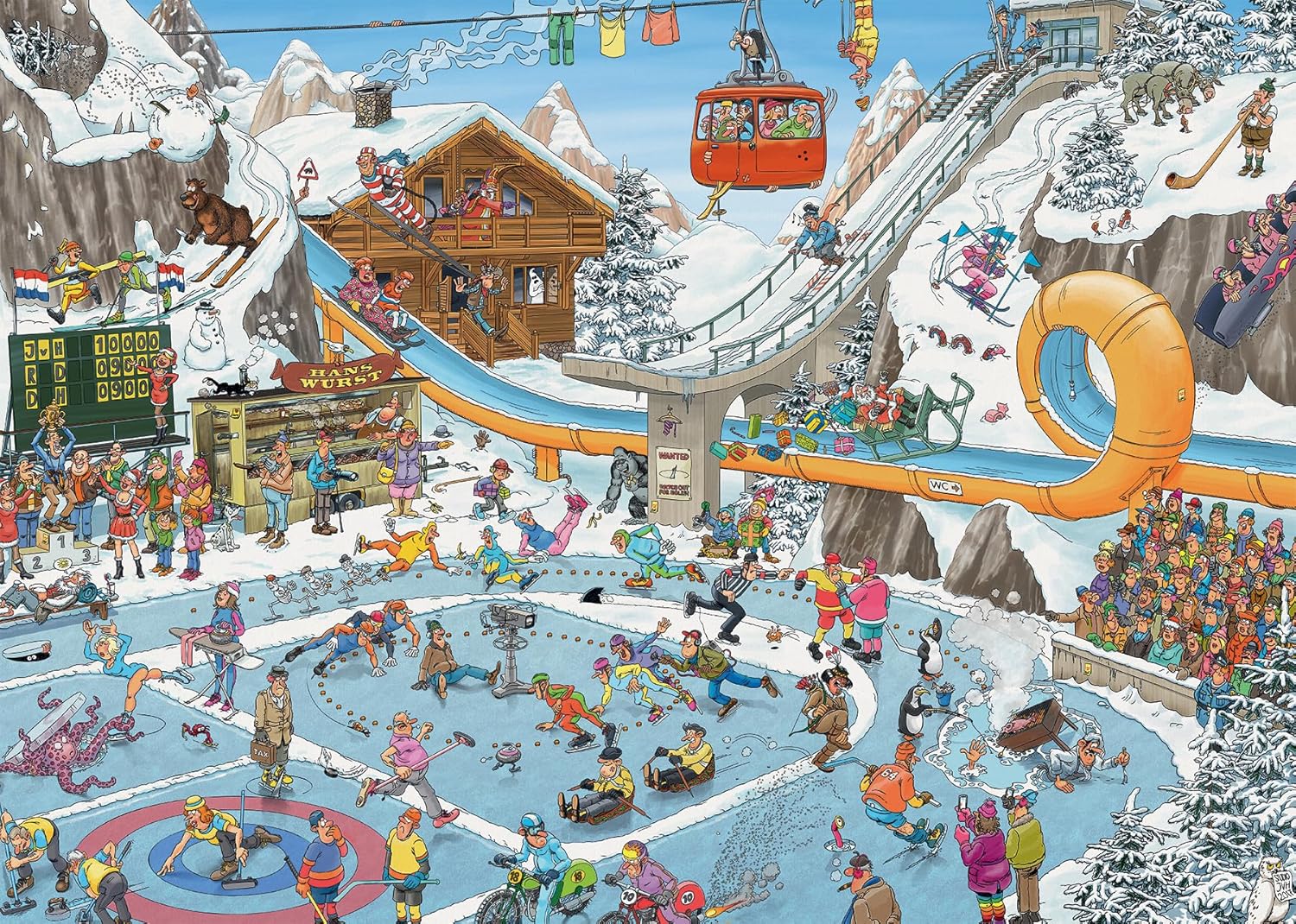 Jan Van Haasteren - JVH - Winterspellen - Winter Games - Puzzel voor volwassenen - 100% gerecycled karton - 1000 stukjes - Jumbo