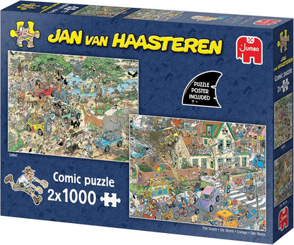 Jan van Haasteren - Safari & Storm (2x1000 stukjes