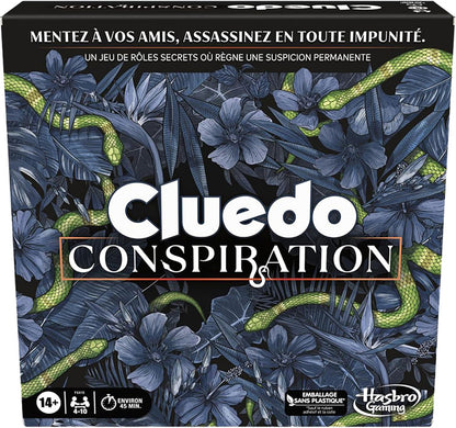 Hasbro Gaming Cluedo Conspiration, Board Game for Teens and Adults, Secret Role Games, 4-10 Players, Survey Games