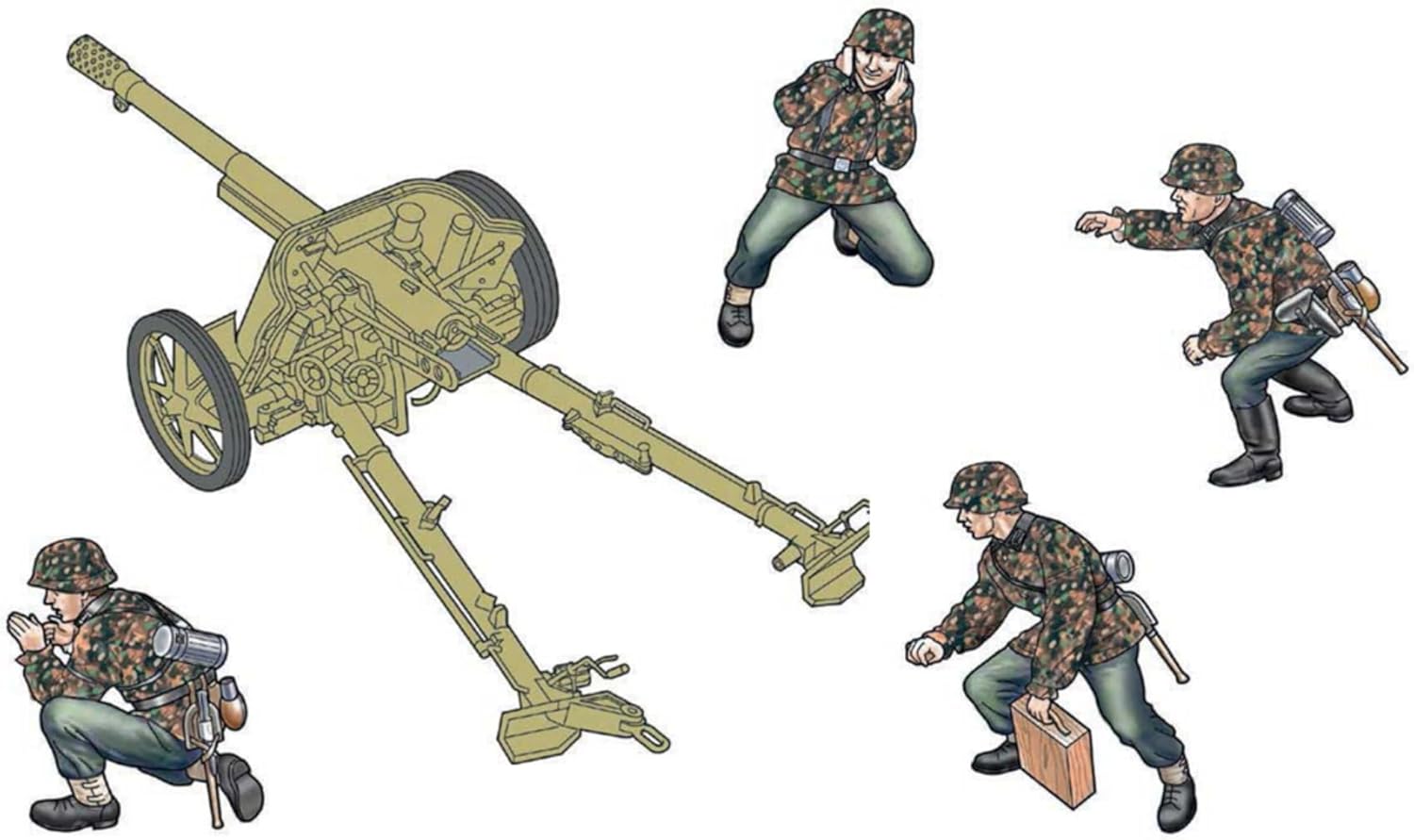 Italeri 96460 Pak 97/38 AT Gun with Crew, 1:35 Scale, Plastic Model Kit/Model Assembly