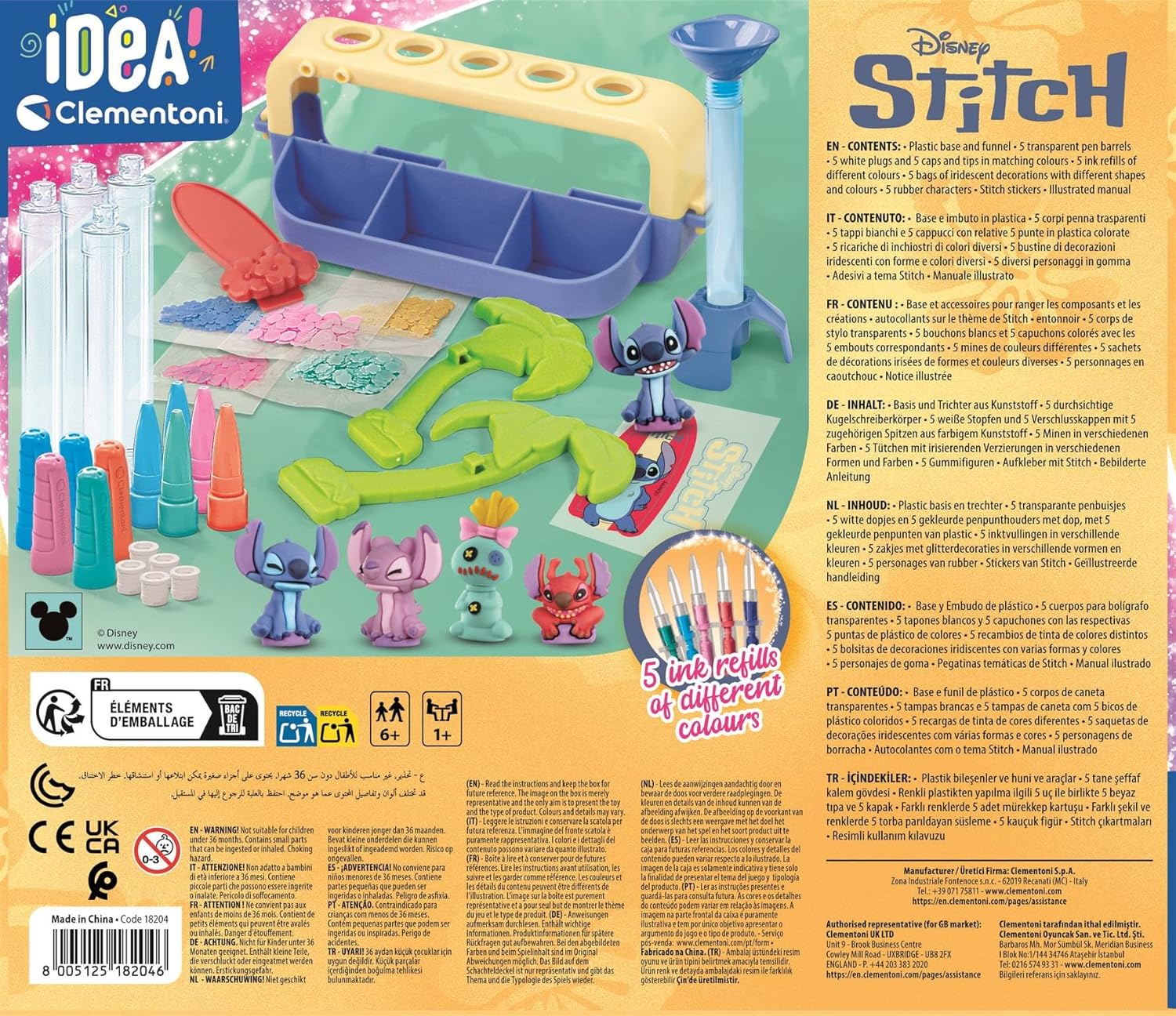 Clementoni Stitch Pen Lab – Create Colourful Stitch-Inspired Pens with Accessories and Tools for Kids 6+