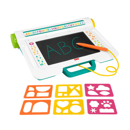 Fisher-Price Preschool Toy Learn & Doodle Desk Mess-Free Writing & Drawing Tablet with LCD Screen for Travel Creative Play Kids Ages 3+ Years, JDL70