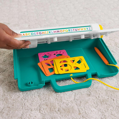 Fisher-Price Preschool Toy Learn & Doodle Desk Mess-Free Writing & Drawing Tablet with LCD Screen for Travel Creative Play Kids Ages 3+ Years, JDL70