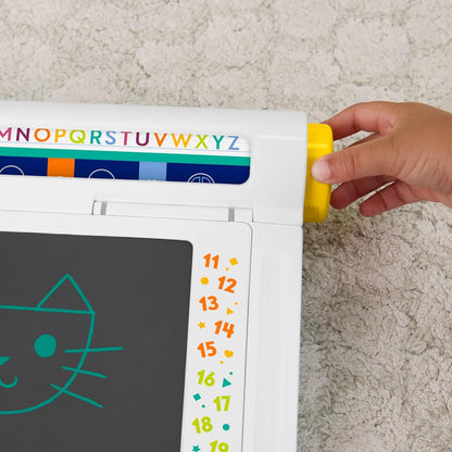 Fisher-Price Preschool Toy Learn & Doodle Desk Mess-Free Writing & Drawing Tablet with LCD Screen for Travel Creative Play Kids Ages 3+ Years, JDL70