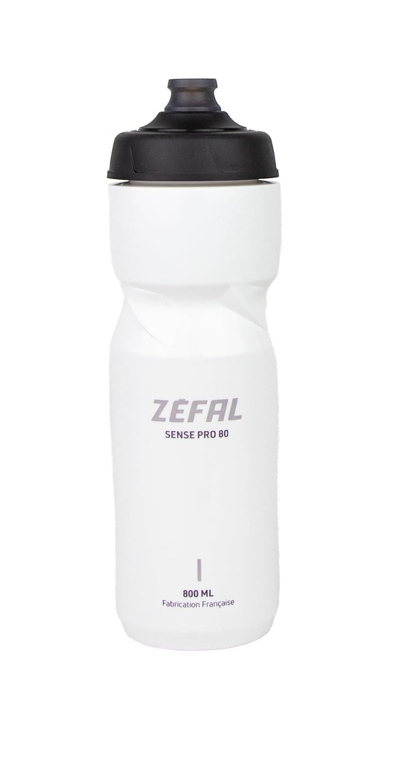 ZEFAL Sense Pro 80 Premium Bicycle Water Bottle, White (Double Grey), 800 ml