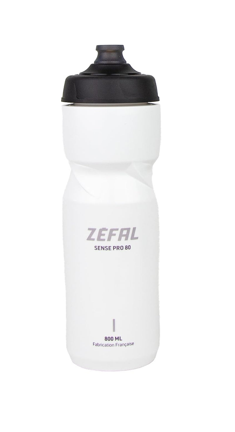 ZEFAL Sense Pro 80 Premium Bicycle Water Bottle, White (Double Grey), 800 ml