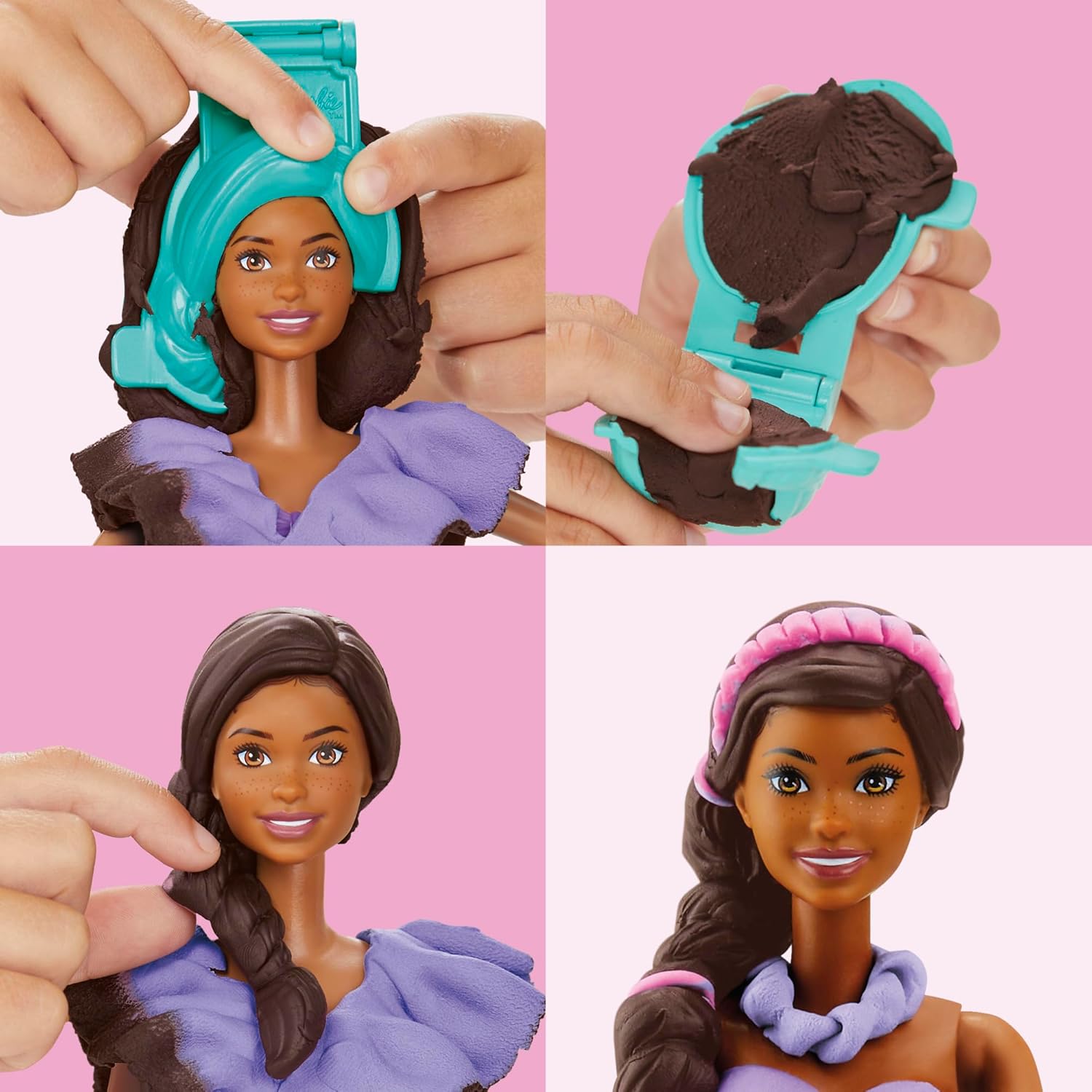 Play-Doh Barbie Ruffles & Braids Doll Set, Ages 6+, Standard Set