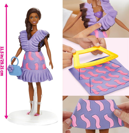 Play-Doh Barbie Ruffles & Braids Doll Set, Ages 6+, Standard Set