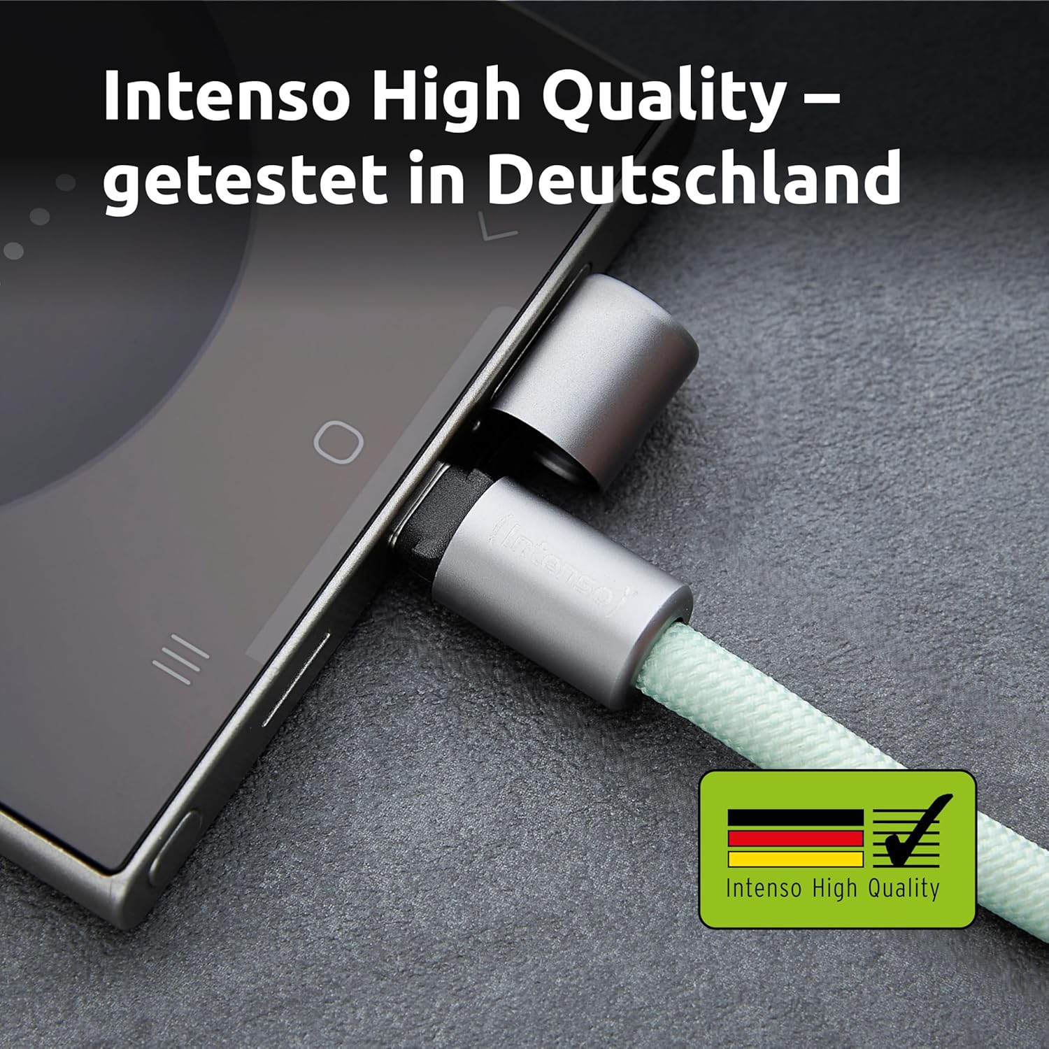 Intenso Cavo di ricarica e dati USB-C per cellulare – 60 W, 480 Mbps, nylon, PD3.0 QC4.0, 1,65 m, misura regolabile