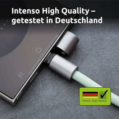 Intenso Cavo di ricarica e dati USB-C per cellulare – 60 W, 480 Mbps, nylon, PD3.0 QC4.0, 1,65 m, misura regolabile