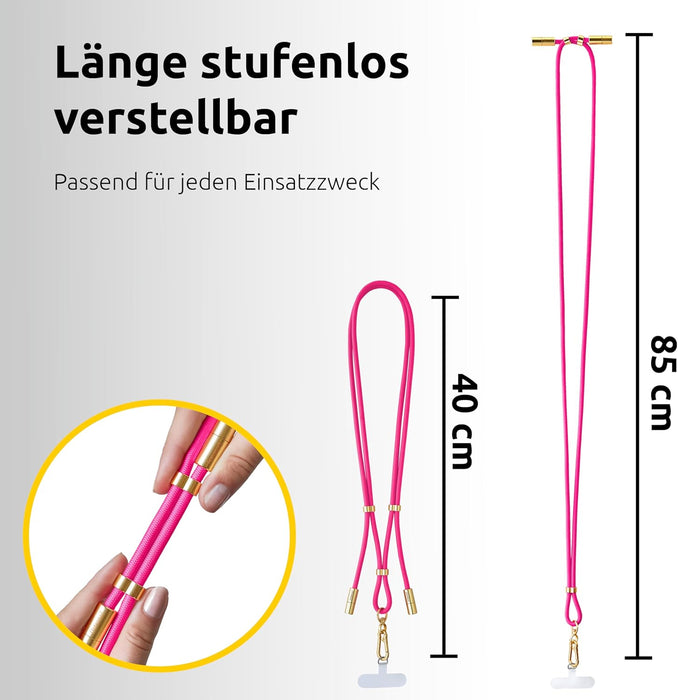 Intenso Cavo di ricarica e dati USB-C per cellulare – 60 W, 480 Mbps, nylon, PD3.0 QC4.0, 1,65 m, misura regolabile, rosa