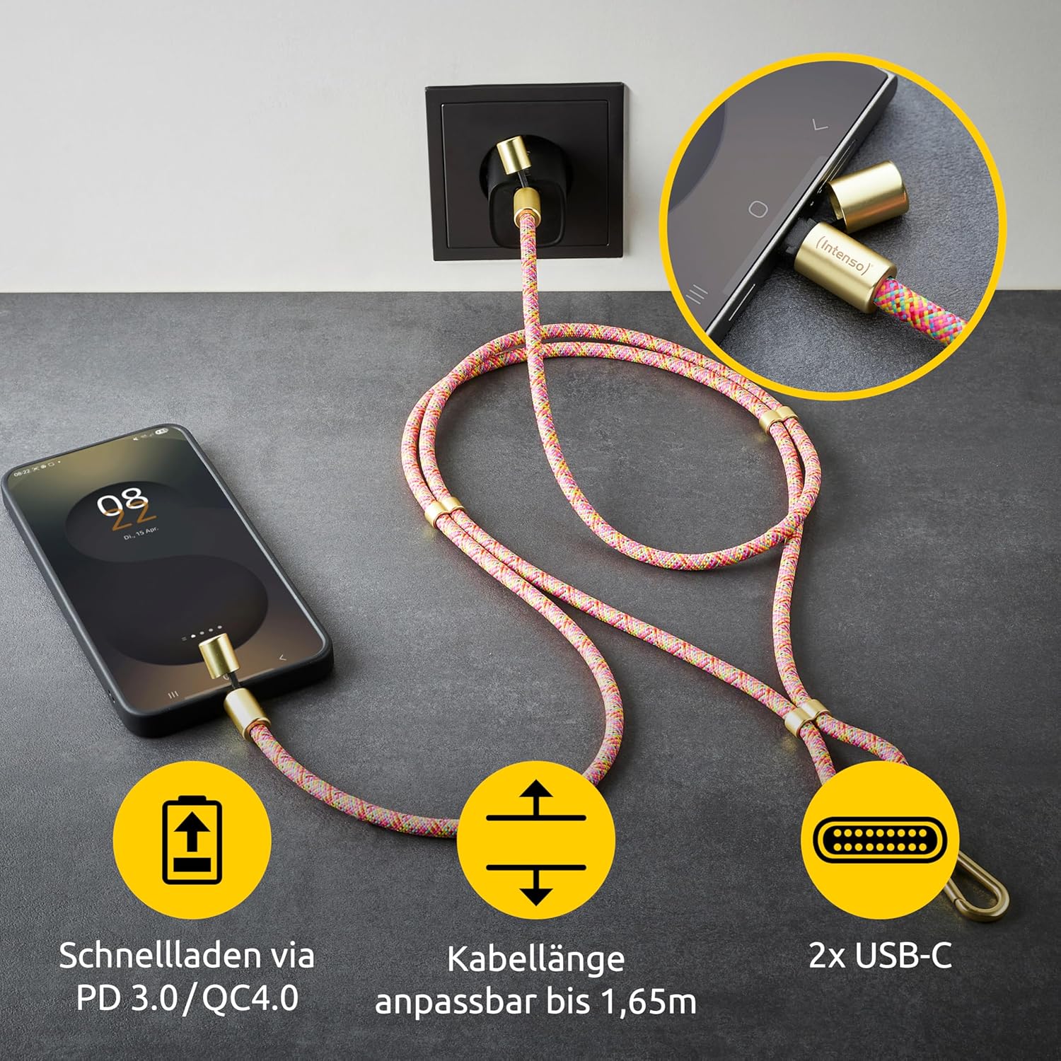 Cavo Ricarica Us-C 60W Neon