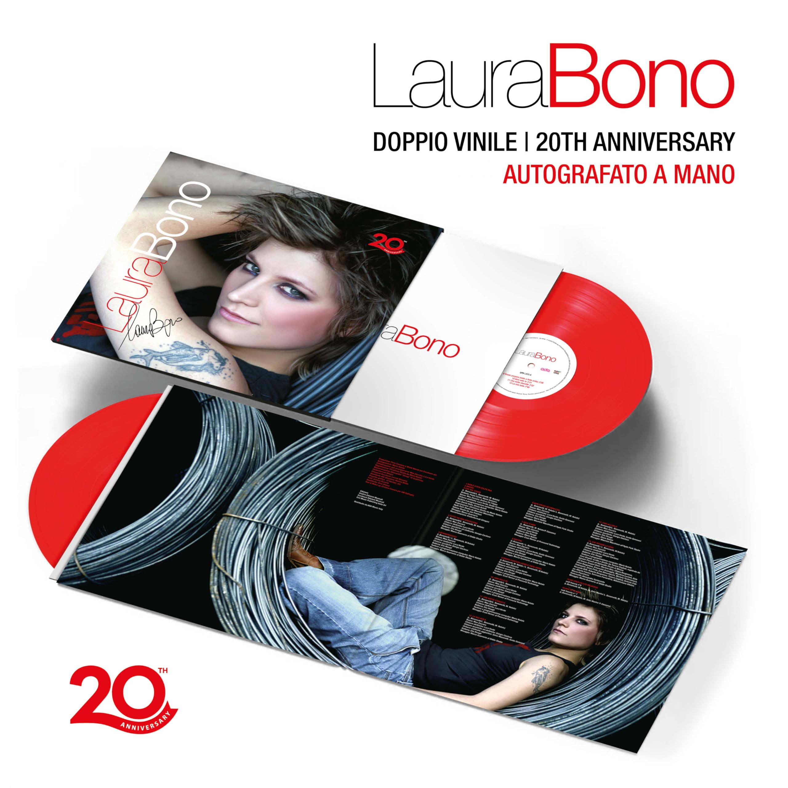 Laura Bono (20th Anniversary) Doppio Autografato Rosso Trasparente