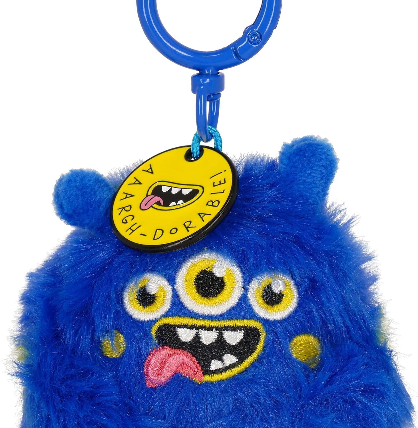 Legami Super Soft! Monster Keychain, Plush Keyring, Engraved Message Pendant with Zinc Carabiner 7 x 11 cm