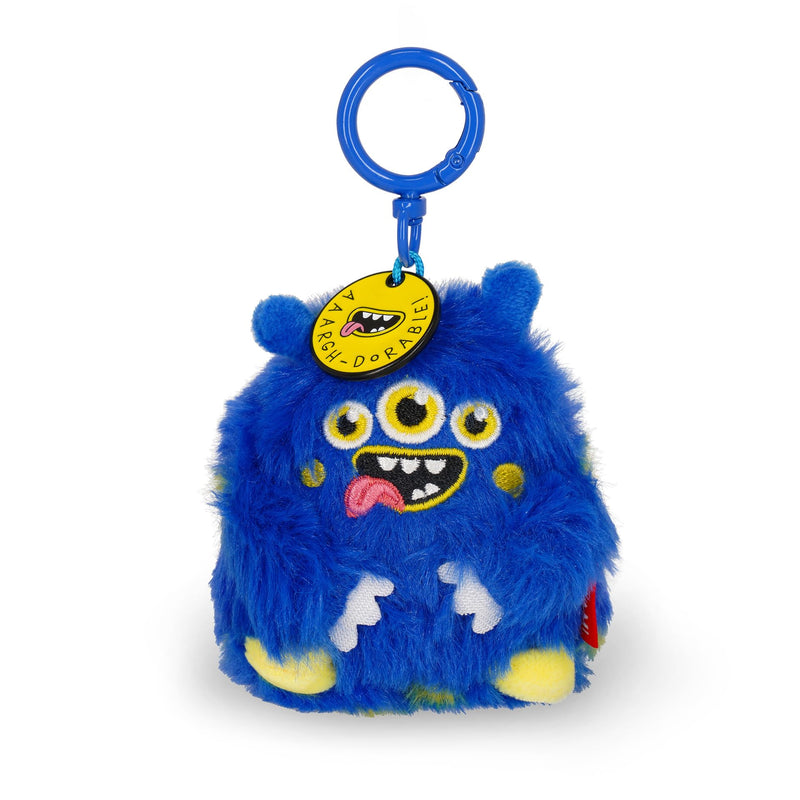 Legami Super Soft! Monster Keychain, Plush Keyring, Engraved Message Pendant with Zinc Carabiner 7 x 11 cm