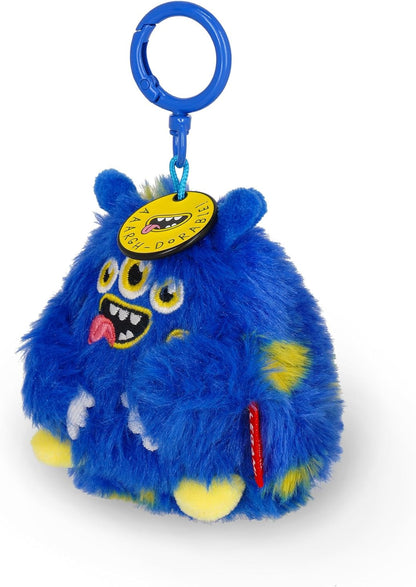 Legami Super Soft! Monster Keychain, Plush Keyring, Engraved Message Pendant with Zinc Carabiner 7 x 11 cm