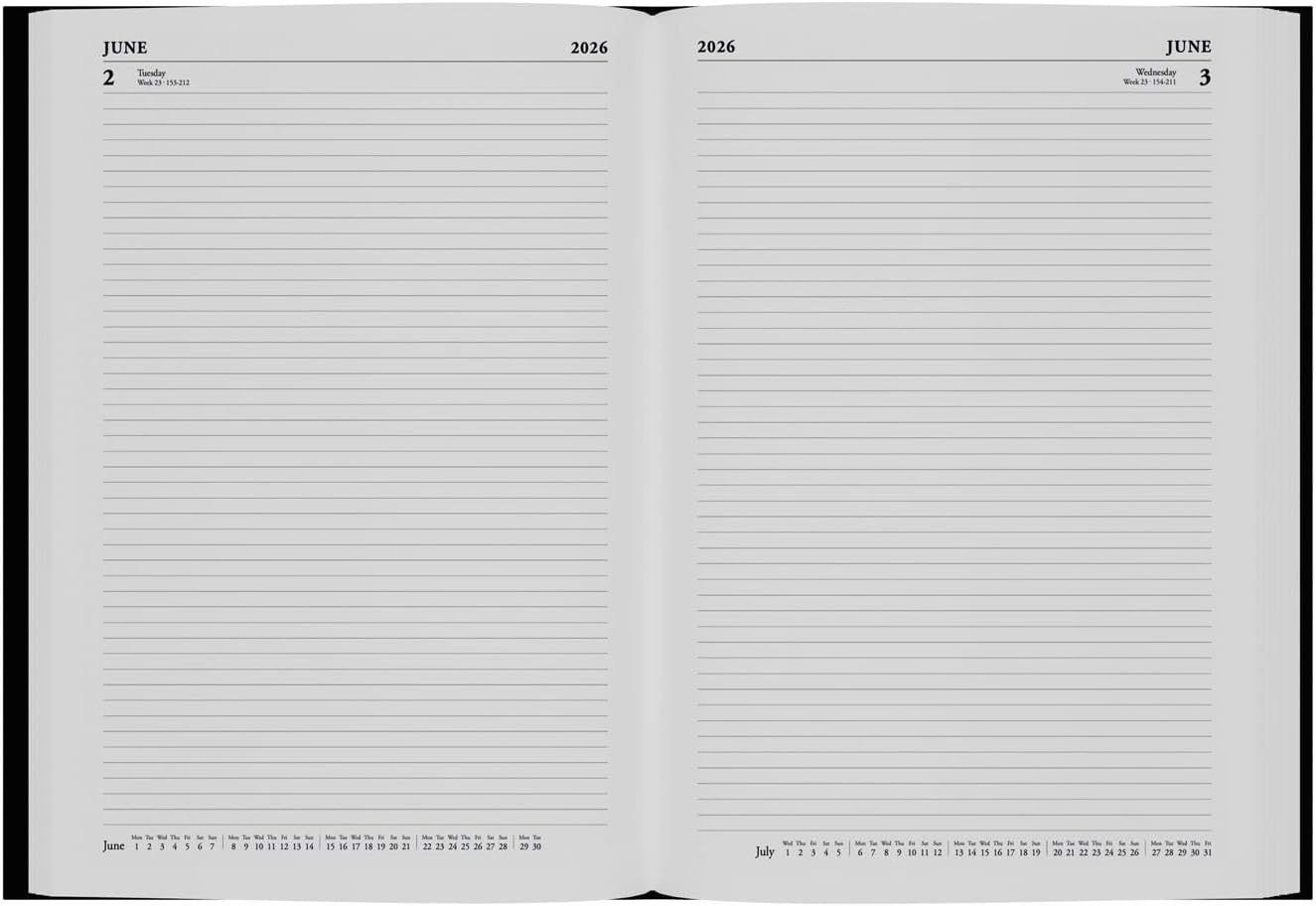 Collins - Desk - 2026 12 Month Calendar Year Planner, Day-To-Page Diary, A4 Hard Cover - Blue (44.60-26