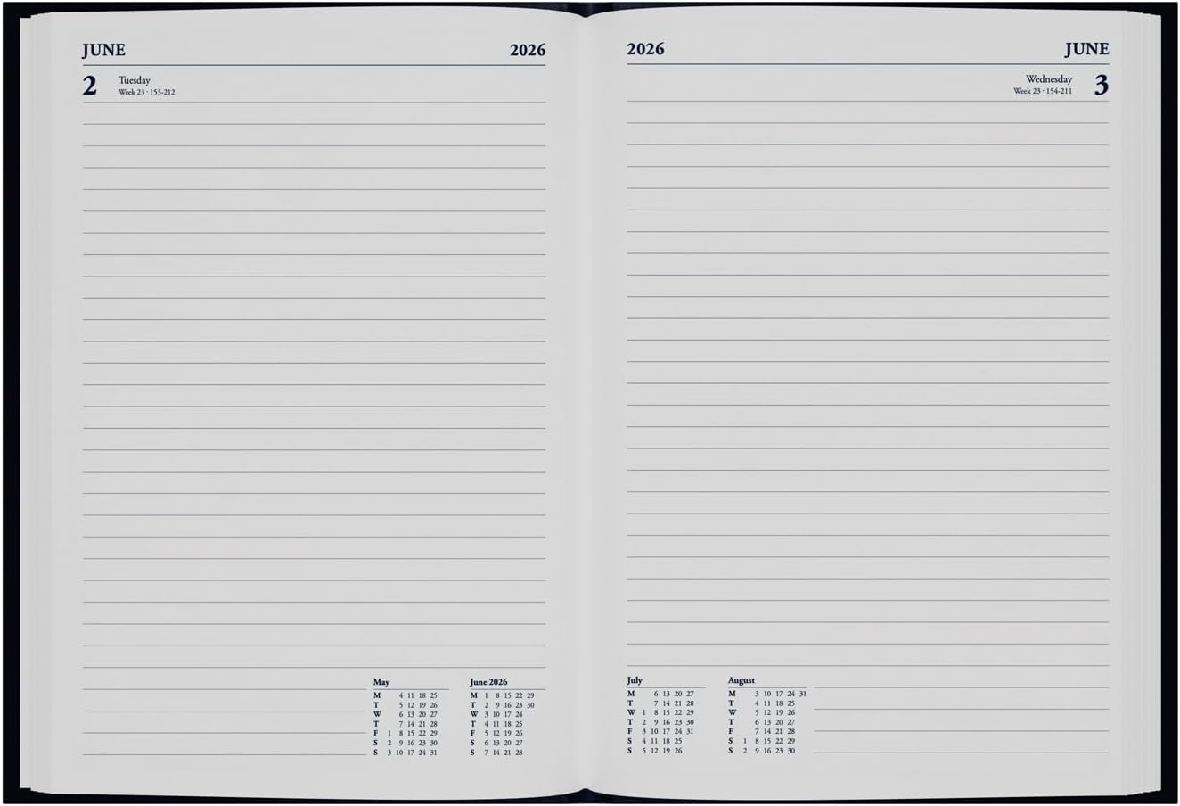 Collins - Desk - 2026 12 Month Calendar Year Planner, Day-To-Page Diary, A5 Hard Cover - Blue (52.60-26