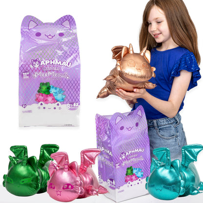 Aphmau MeeMeows 11” Classic Mystery Plush, Dragon, Plush Mystery Box, Blind Box, 1 of 8 Possible Dragon MeeMeows, Official Merch