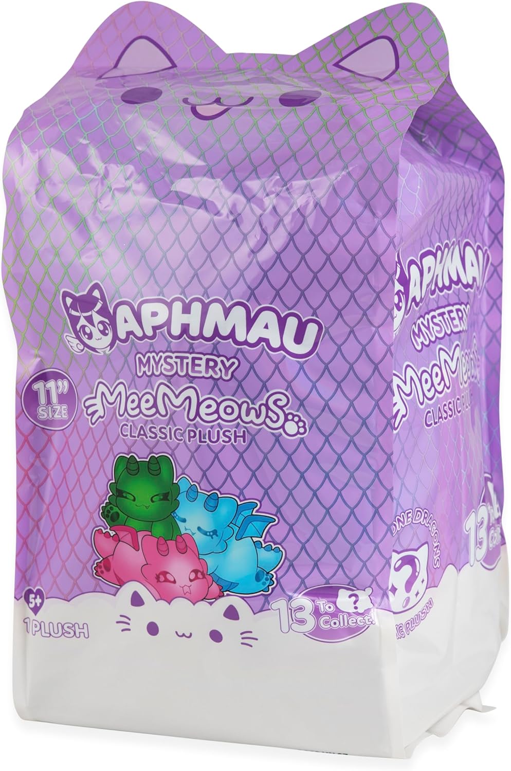 Aphmau MeeMeows 11” Classic Mystery Plush, Dragon, Plush Mystery Box, Blind Box, 1 of 8 Possible Dragon MeeMeows, Official Merch