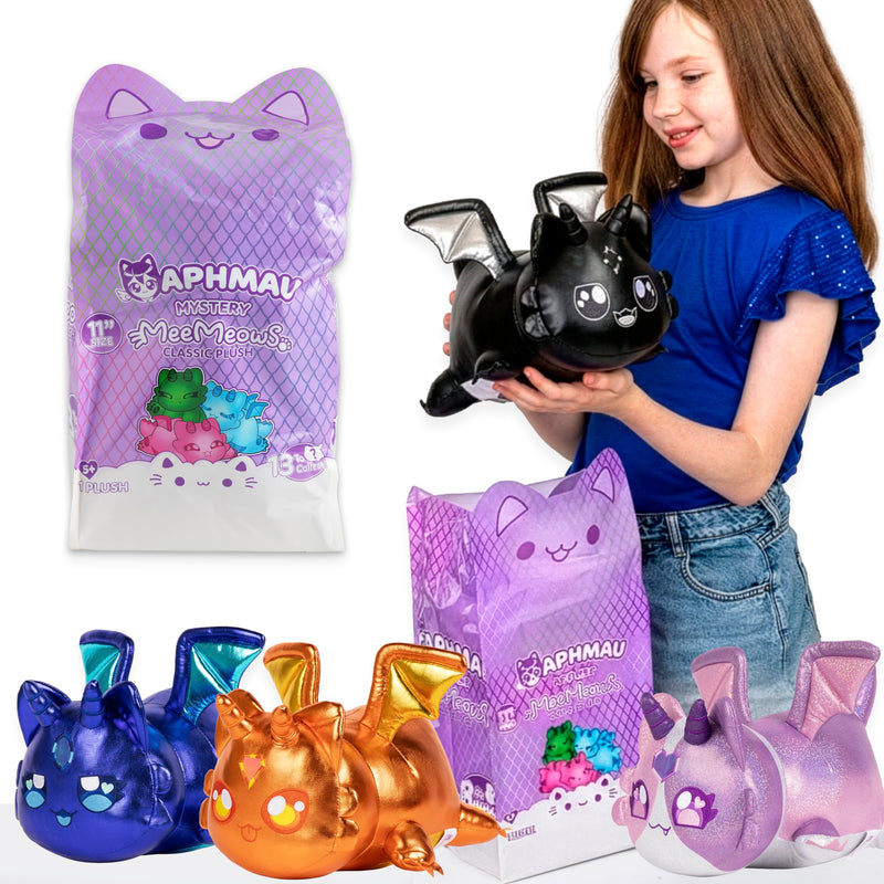 Aphmau MeeMeows 11” Classic Mystery Plush, Dragon, Plush Mystery Box, Blind Box, 1 of 8 Possible Dragon MeeMeows, Official Merch