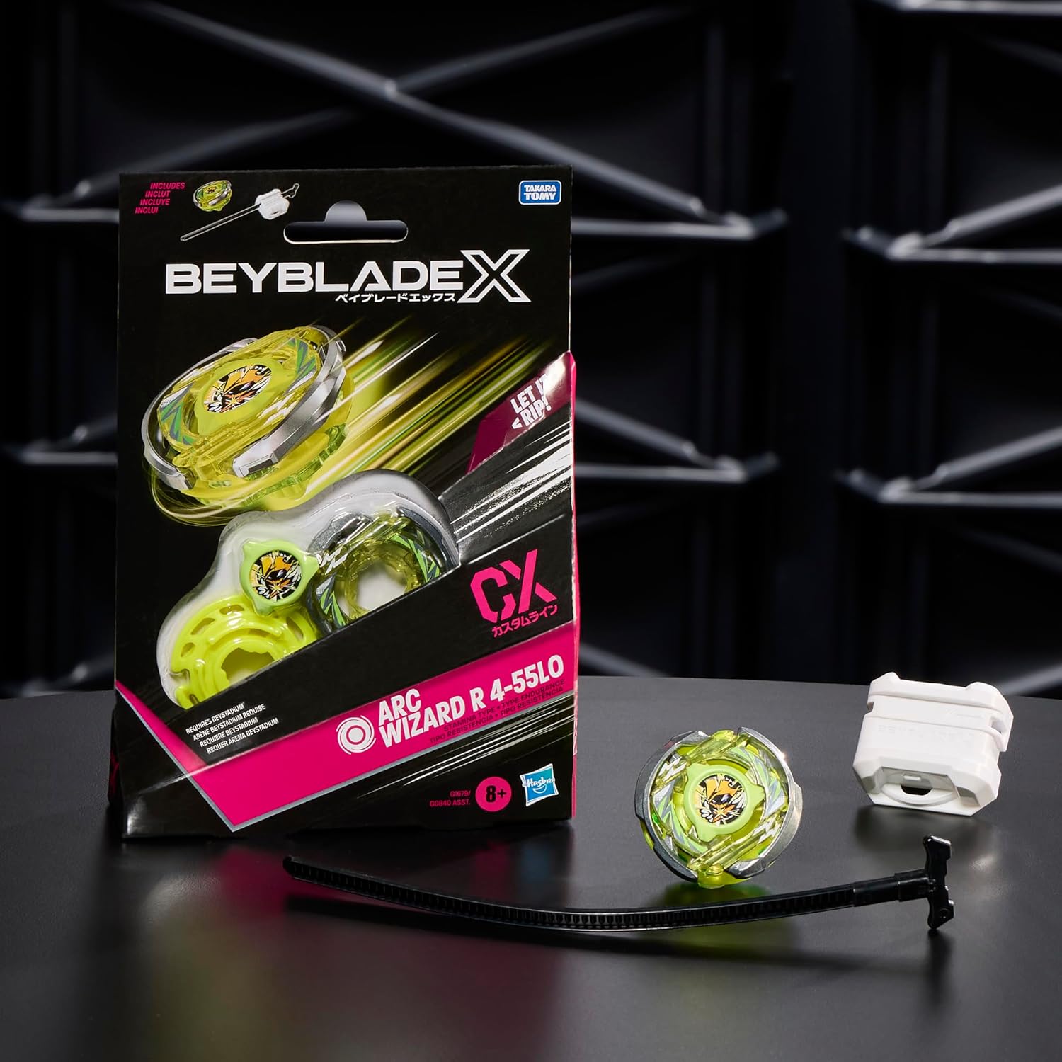 Beyblade X Arc Wizard R 4-55LO CX Starter Pack Top and Launcher