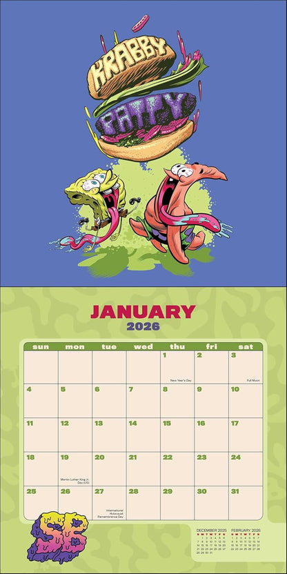 SpongeBob SquarePants 2026 Wall Calendar (Includes Stickers