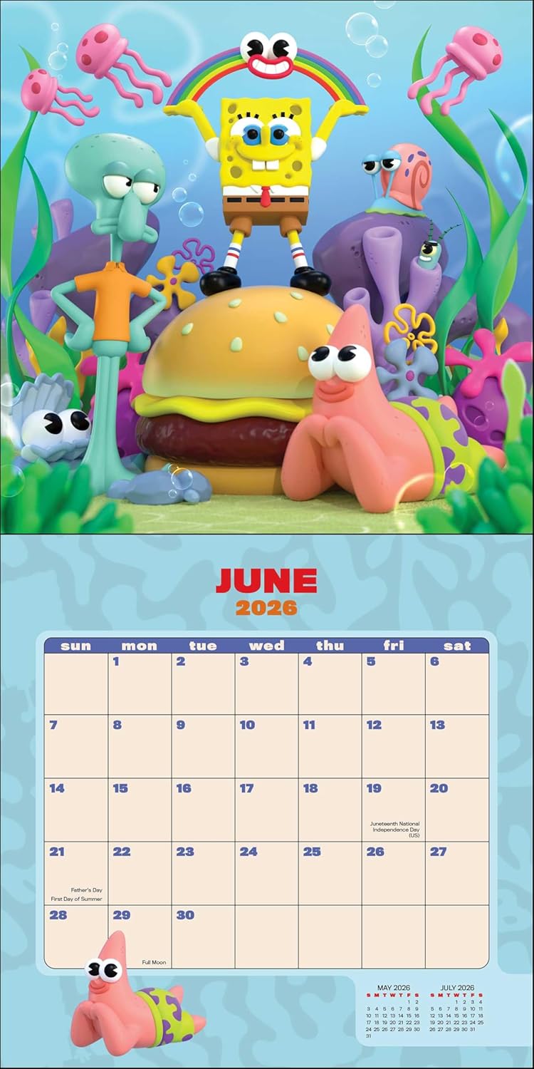 SpongeBob SquarePants 2026 Wall Calendar (Includes Stickers