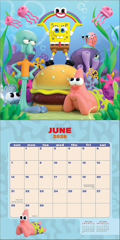 SpongeBob SquarePants 2026 Wall Calendar (Includes Stickers