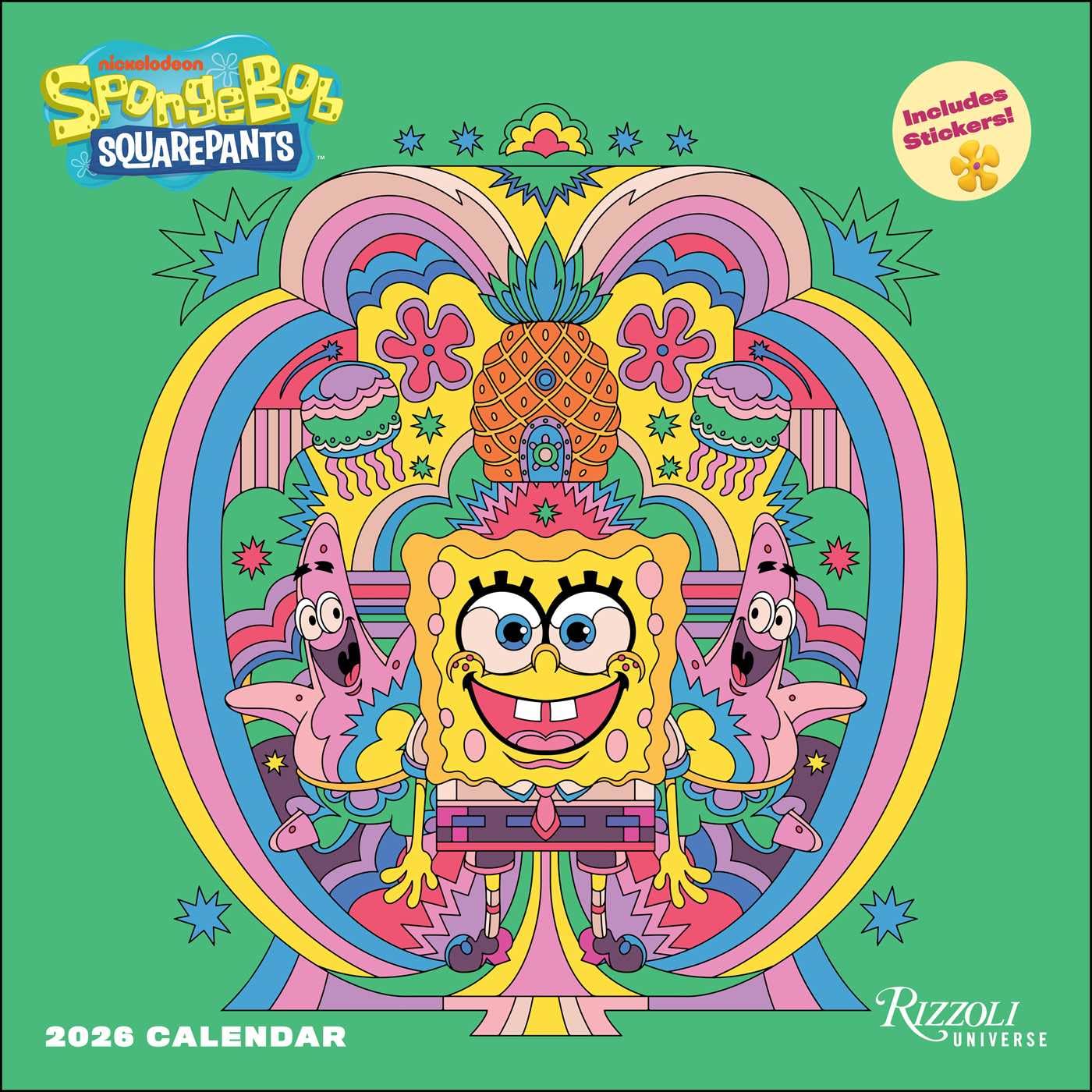 SpongeBob SquarePants 2026 Wall Calendar (Includes Stickers