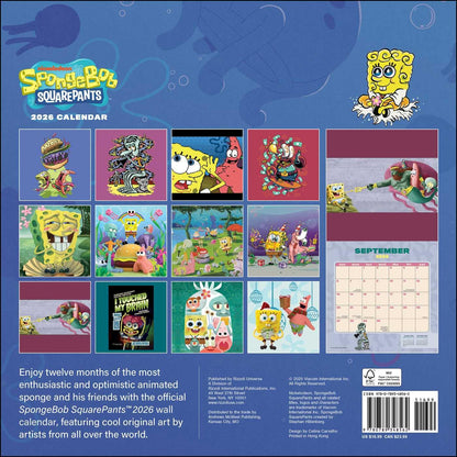 SpongeBob SquarePants 2026 Wall Calendar (Includes Stickers