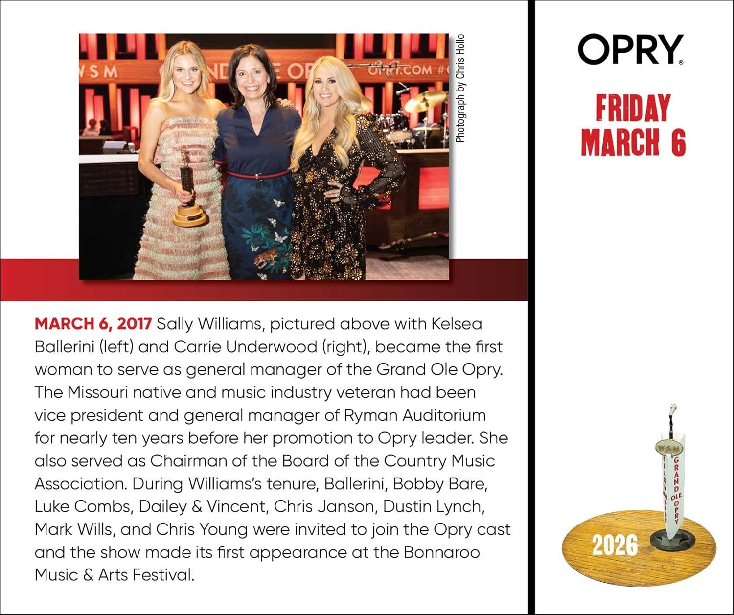 Grand Ole Opry 2026 Day-to-Day Calendar