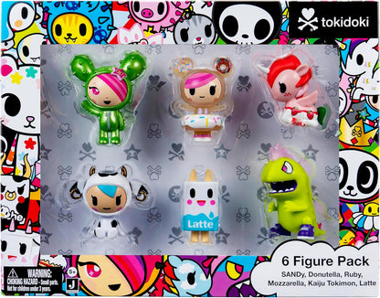 tokidoki 2” 6 Figure Pack - Donutella, SANDy, Kaiju Tokimon, Latte, Mozzarella, & Ruby - Ages 5+ - Officially Licensed Product from Jazwares