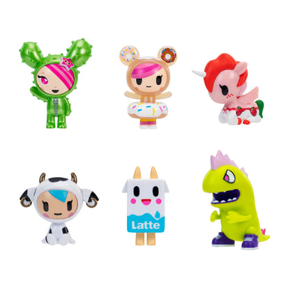 tokidoki 2” 6 Figure Pack - Donutella, SANDy, Kaiju Tokimon, Latte, Mozzarella, & Ruby - Ages 5+ - Officially Licensed Product from Jazwares