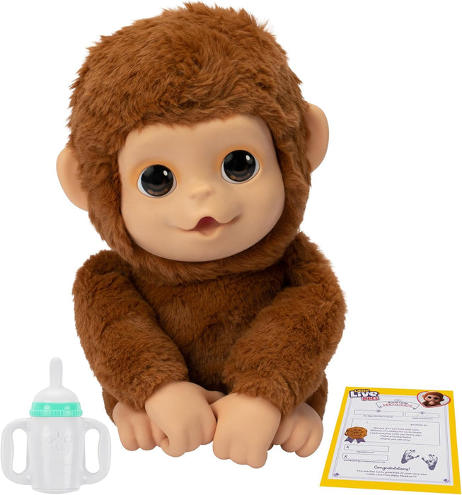 Little Live Pets My Baby Monkey 'Mango' with Bottle - Cuddly and Soft Interactive Animal Toy Playset for Children 4+ - More Than 50 Sounds and Reactions