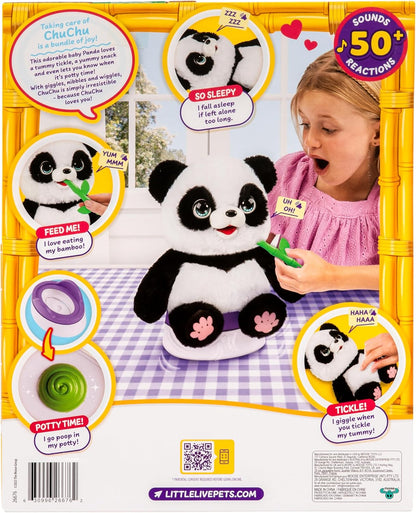 Little Live Pets My Baby Panda - Potty and Bamboo Included in Set - 50+ Sounds - Interactive Toy for Children 4+