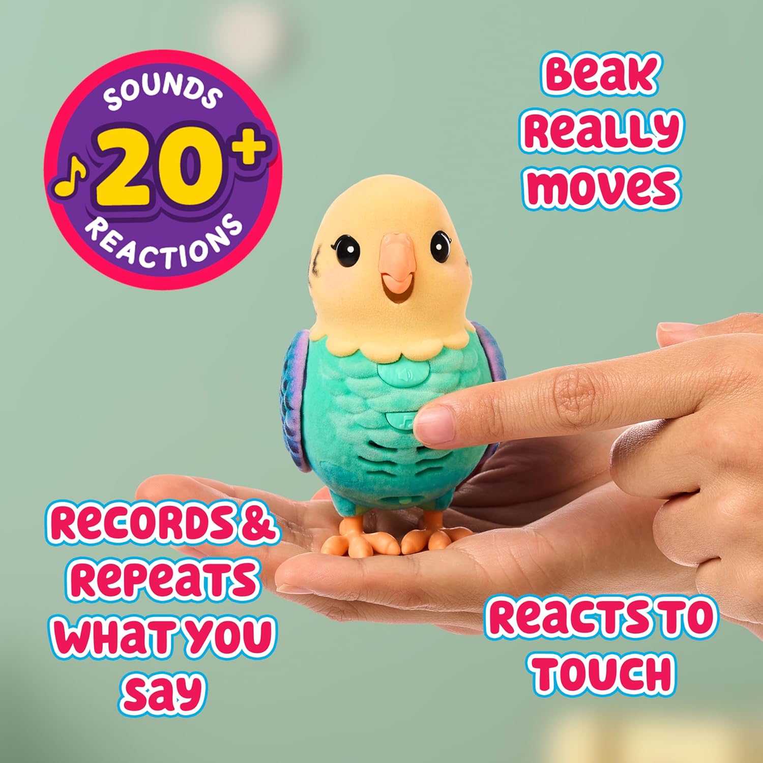 Little Live Pets My Really Real Bird & Cage - Indie, interactieve, realistische huisdiervogel, 20+ geluiden en reacties (25cm/9,8in kooi, 10,9cm/4,3in vogel), opnamen en herhalingen of fluitjes terug