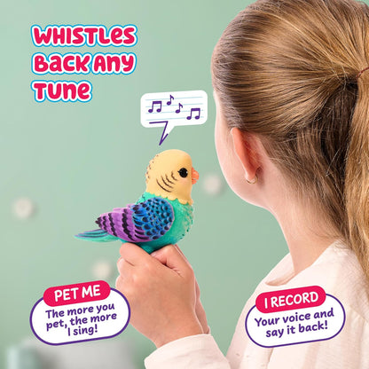 Little Live Pets My Really Real Bird & Cage - Indie, interactieve, realistische huisdiervogel, 20+ geluiden en reacties (25cm/9,8in kooi, 10,9cm/4,3in vogel), opnamen en herhalingen of fluitjes terug