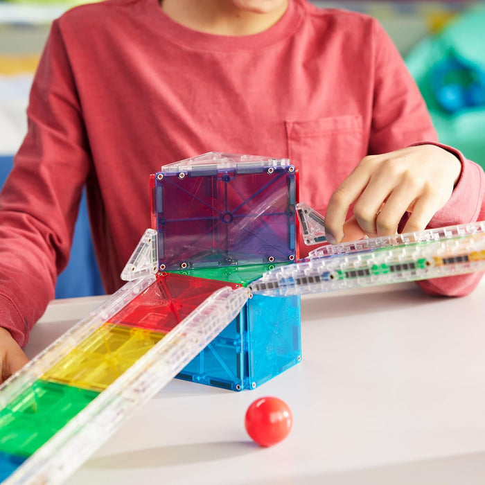 MAGNA-TILES® Rail Racers 33-delige magnetische bouwset, het originele magnetische bouwmerk