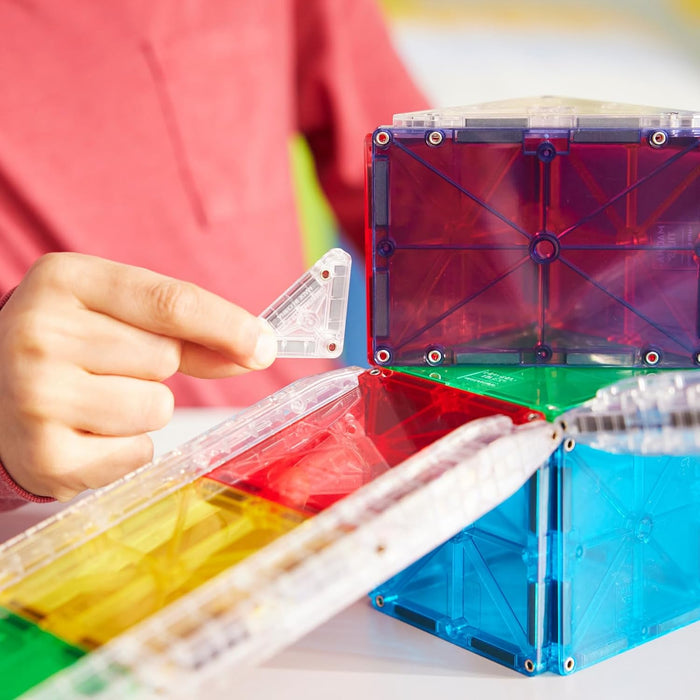 MAGNA-TILES® Rail Racers 33-delige magnetische bouwset, het originele magnetische bouwmerk